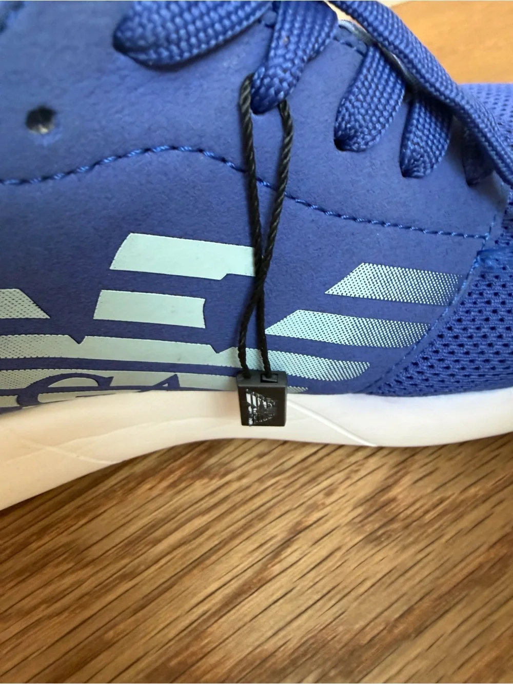 Emporio Armani Royal Blue Mesh Athletic Sneakers with White Soles | Size M9